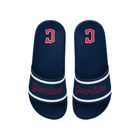 FOCO MLB Team Wordmark Molded Comfortable Women's Slide Sandals, Cleveland Guardians