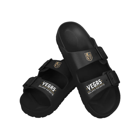 FOCO NHL Team Wordmark Molded Comfortable Women's Slide Sandals, Vegas Golden Knights