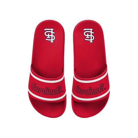 FOCO MLB Team Wordmark Molded Comfortable Women's Slide Sandals, St. Louis Cardinals