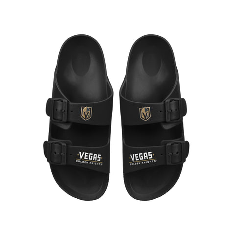 FOCO NHL Team Wordmark Molded Comfortable Women's Slide Sandals, Vegas Golden Knights