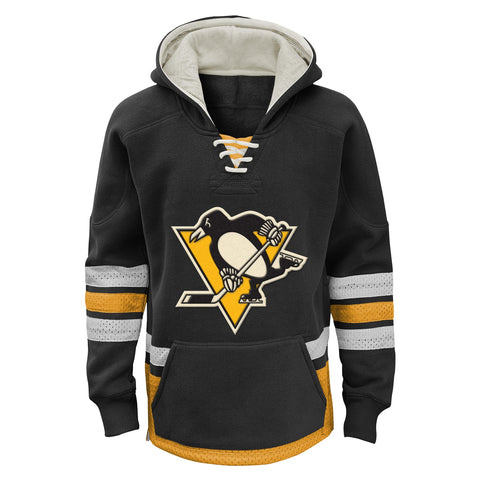 Outerstuff NHL Boys Youth Retro Skate Pullover Hoodie - Pittsburgh Penguins, Black
