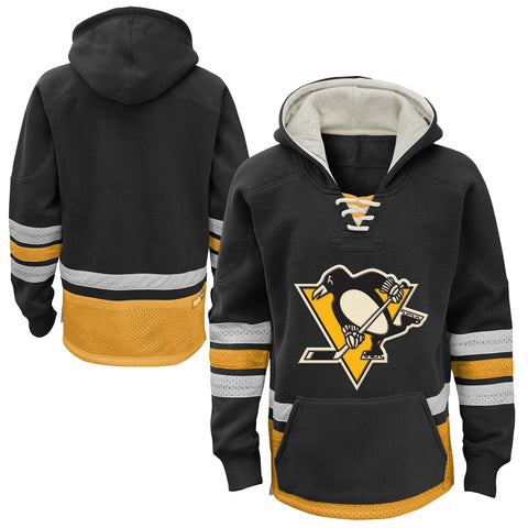 Outerstuff NHL Boys Youth Retro Skate Pullover Hoodie - Pittsburgh Penguins, Black