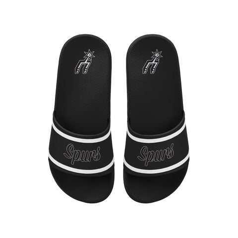 FOCO NBA Team Wordmark Molded Comfortable Women's Slide Sandals, San Antonio Spurs