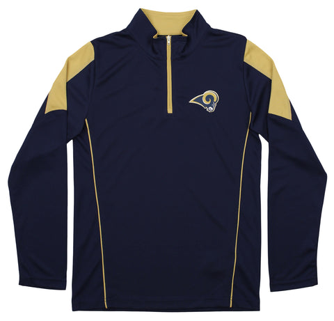 Boys 8-20 LA Rams Long Sleeve Mock Neck 1/4 Zip