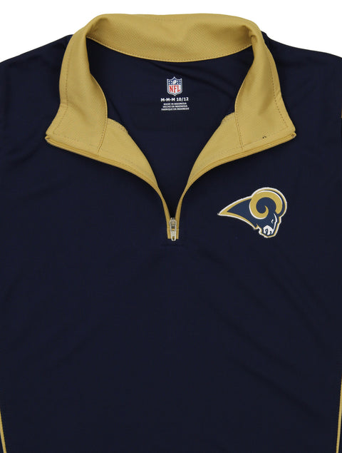 Boys 8-20 LA Rams Long Sleeve Mock Neck 1/4 Zip