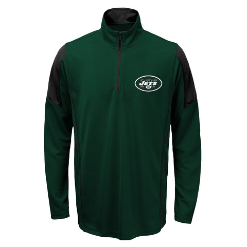 Outerstuff NFL New York Jets Boys Youth Long Sleeve Quarter Zipper Jacket