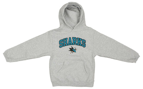 Outerstuff NHL Kids Heather Gray Team Pullover Hoodie - San Jose Sharks