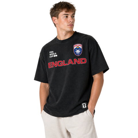Outerstuff Men's FIFA World Cup 2026 Team Nations United Mineral Wash Black Tee, England