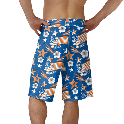 FOCO MLB Baseball Americana 8 inch Men's Boardshorts, New York Mets, Team Colors