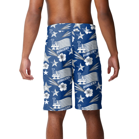 FOCO MLB Baseball Americana 8 inch Men's Boardshorts, Los Angeles Dodgers, Team Colors