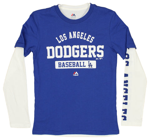 Outerstuff MLB Boys Youth 3-in-1 Long and Short Sleeve T-Shirt Combo Pack - Los Angeles Dodgers