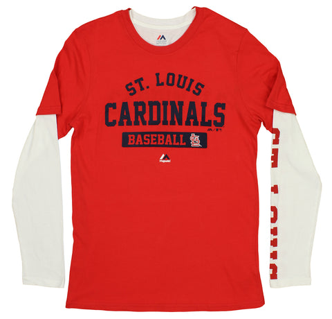 Outerstuff MLB Boys Youth 3-in-1 Long and Short Sleeve T-Shirt Combo Pack - St Louis Cardinals