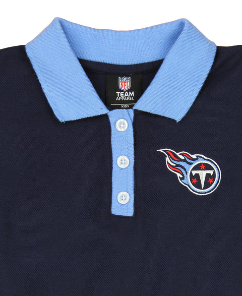 Outerstuff NFL Tennessee Titans Girls Preppy Fan Polo Dress - Blue