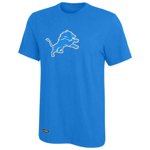Outerstuff NFL Men's Detroit Lions Retro Primary Stadium Logo Short Sleeve Tee Blue