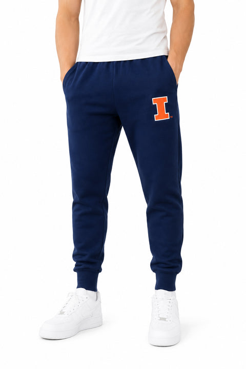 Outerstuff NCAA University of Illinois Boy's Youth Slim Cali Cuffed Pants, Navy