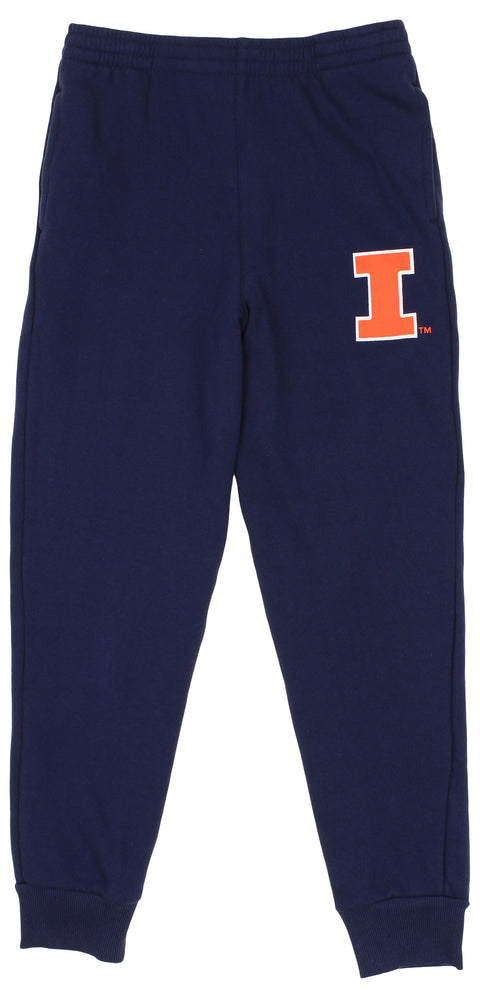 Outerstuff NCAA University of Illinois Boy's Youth Slim Cali Cuffed Pants, Navy
