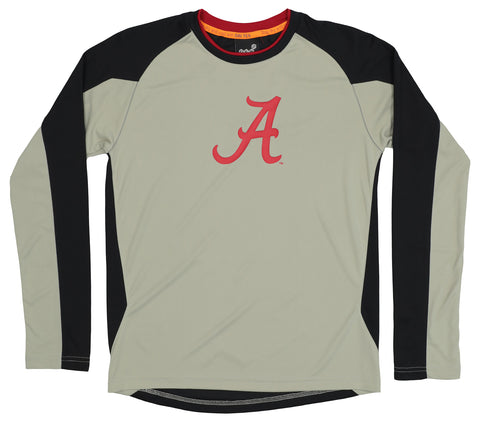 Outerstuff NCAA Alabama Crimson Youth Covert Dri-Tek Long Sleeve Shirt Grey