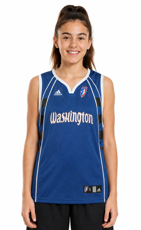 Washington Mystics WNBA Big Girls Retro Replica Jersey Blue
