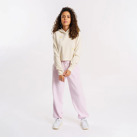 adidas Originals Womens Cropped Cotton French Terry Hoodie, Off White
