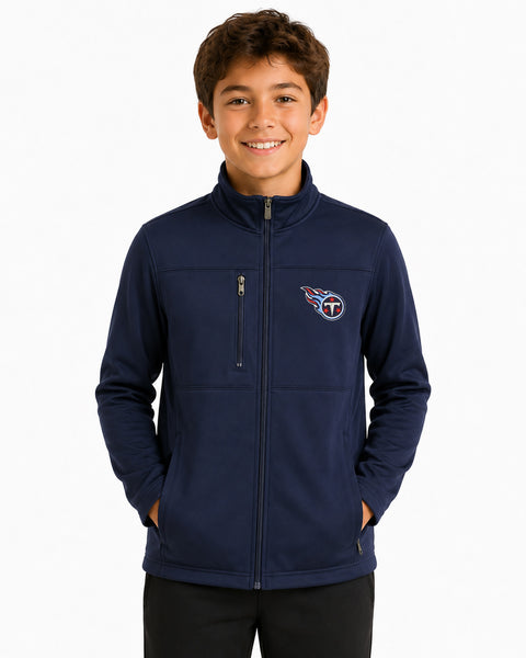 Outerstuff NFL Boys Youth Tennessee Titans Navy Bonded Fleece Full Zip Jacket