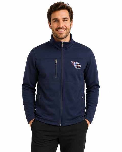 Outerstuff NFL Boys Youth Tennessee Titans Navy Bonded Fleece Full Zip Jacket