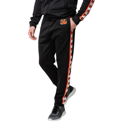 FOCO NFL Cincinnati Bengals Stripe Logo Track Pants - Mens