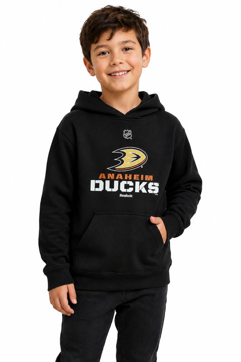 Outerstuff NHL Anaheim Ducks Little Boys Fleece Hoodie Team Logo Black