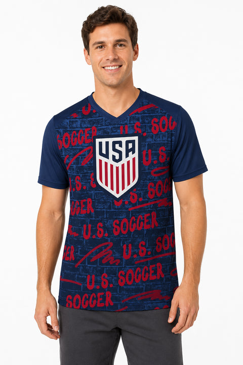 Outerstuff Official FIFA USA Team US Soccer Men's Jersey Tee, Navy