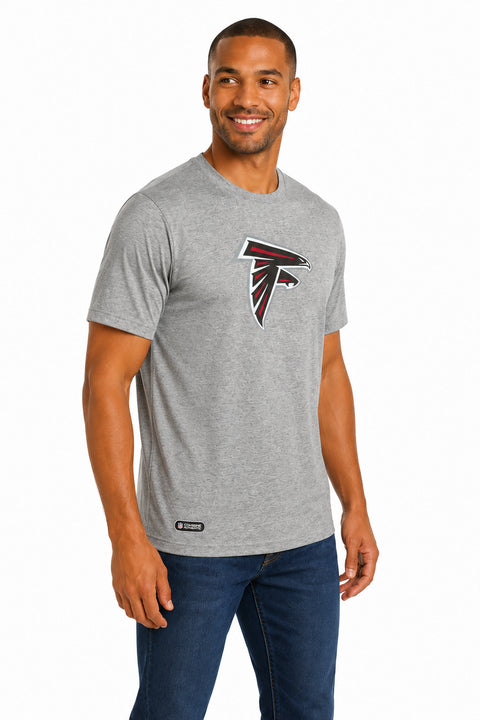 Outerstuff NFL Unisex Men's and Women's Primary Logo Short Sleeve Lightweight T-Shirt, Grey, Atlanta Falcons