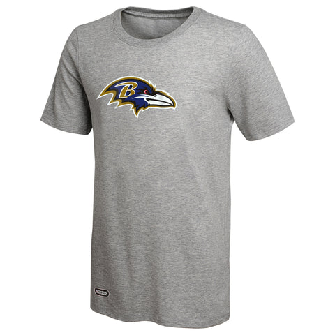 Outerstuff NFL Unisex Men's and Women's Primary Logo Short Sleeve Lightweight T-Shirt, Grey, Baltimore Ravens
