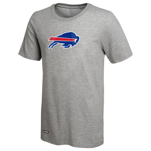 Outerstuff NFL Unisex Men's and Women's Primary Logo Short Sleeve Lightweight T-Shirt, Grey, Buffalo Bills