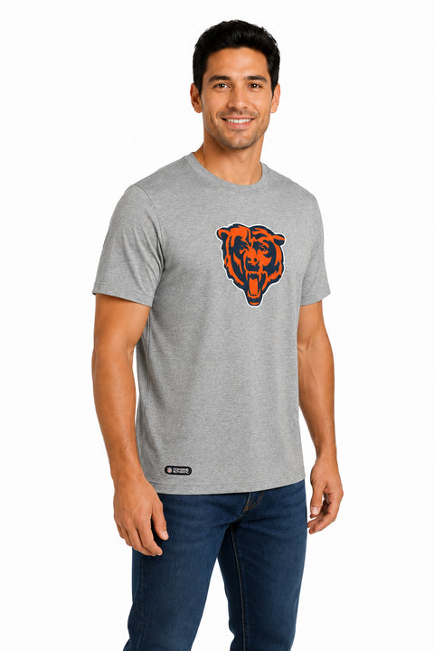 Outerstuff NFL Unisex Men's and Women's Primary Logo Short Sleeve Lightweight T-Shirt, Grey, Chicago Bears