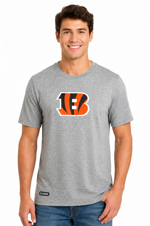 Outerstuff NFL Unisex Men's and Women's Primary Logo Short Sleeve Lightweight T-Shirt, Grey, Cincinnati Bengals