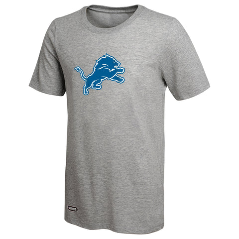 Outerstuff NFL Unisex Men's and Women's Primary Logo Short Sleeve Lightweight T-Shirt, Grey, Detroit Lions