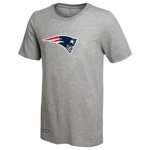 Outerstuff NFL Unisex Men's and Women's Primary Logo Short Sleeve Lightweight T-Shirt, Grey, New England Patriots