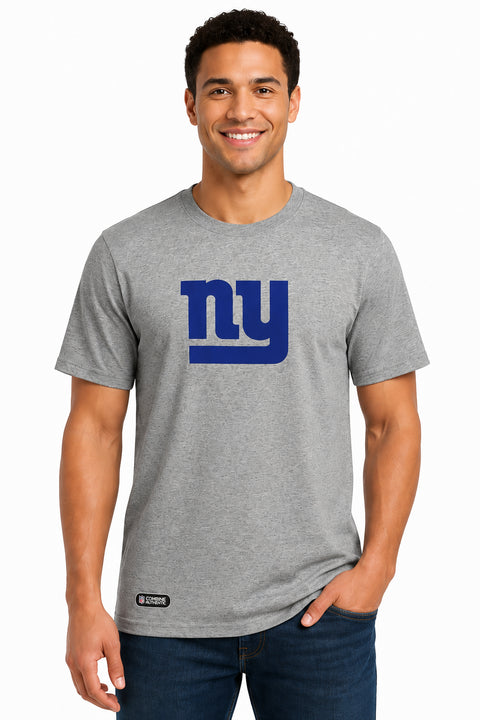 Outerstuff NFL Unisex Men's and Women's Primary Logo Short Sleeve Lightweight T-Shirt, Grey, New York Giants