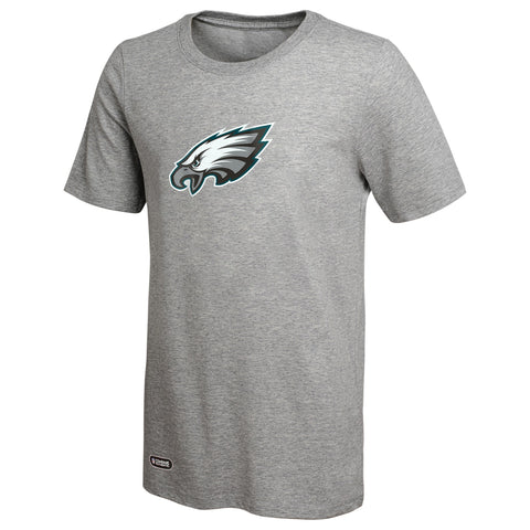 Outerstuff NFL Unisex Men's and Women's Primary Logo Short Sleeve Lightweight T-Shirt, Grey, Philadelphia Eagles