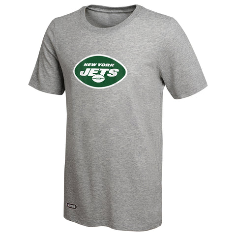 Outerstuff NFL Unisex Men's and Women's Primary Logo Short Sleeve Lightweight T-Shirt, Grey, New York Jets