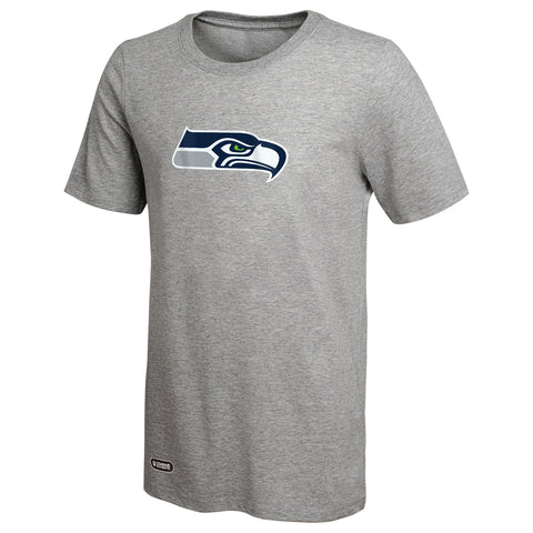 Outerstuff NFL Unisex Men's and Women's Primary Logo Short Sleeve Lightweight T-Shirt, Grey, Seattle Seahawks
