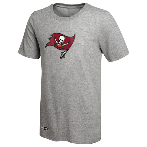 Outerstuff NFL Unisex Men's and Women's Primary Logo Short Sleeve Lightweight T-Shirt, Grey, Tampa Bay Buccaneers