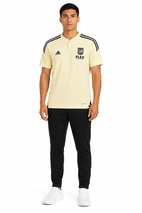 Adidas Mens Los Angeles Football Club Con22 Polo Short sleeve Polo Shirt, MLS, Sanbei/Black