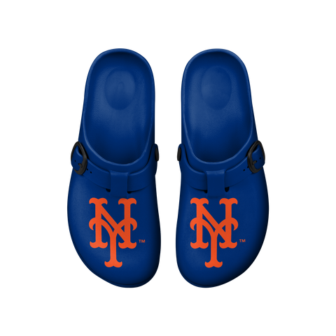 FOCO MLB New York Mets SMU 2024 Family Dollar Open Back Buckle Clog - Unisex - Black
