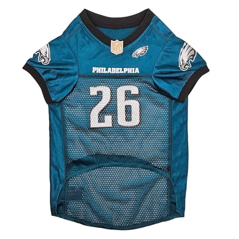 Pets First Nflpa Saquon Barkley Pet Jersey #26, NFL Dog Shirt, Philadelphia Eagles Mesh Jersey