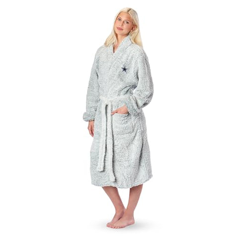 Northwest NFL Dallas Cowboys Women's Sherpa Bathrobe, Gray