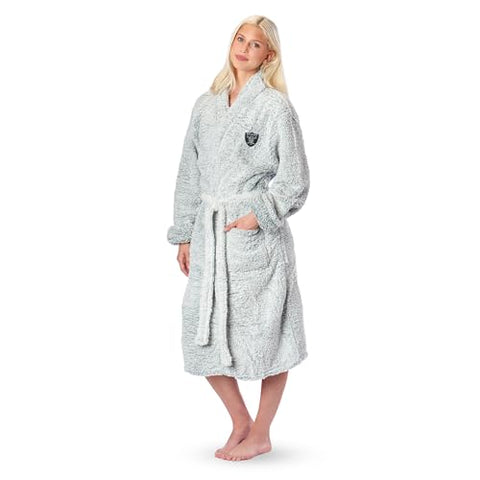 Northwest NFL Las Vegas Raiders Women's Sherpa Bath Robe, 25" x 47", Gray