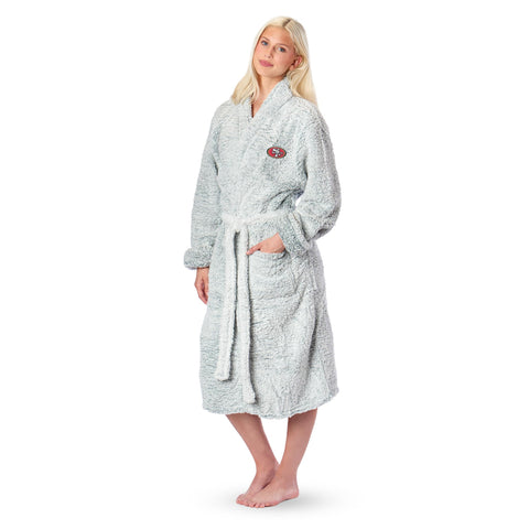 Northwest NFL San Francisco 49ers Women's Sherpa Bath Robe, 25" x 47", Gray