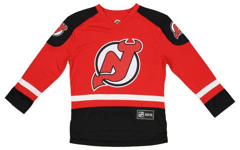 Outerstuff NHL Devils Long Sleeve Taylor Hall Boys 4-18 Player Jersey Top Team Color