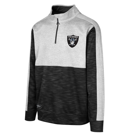 Outerstuff NFL Men’s Tackle Play Fleece Pullover 1/4 Zip, Comfortable and Stylish Team Apparel, Officially Licensed NFL Gear, Las Vegas Raiders, Multi