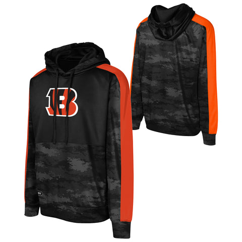 Outerstuff NFL Men’s Pro Drill Long Sleeve Basic Pullover Hoodie, Comfortable and Stylish Team Apparel, Officially Licensed NFL Gear, Cincinnati Bengals, Multi