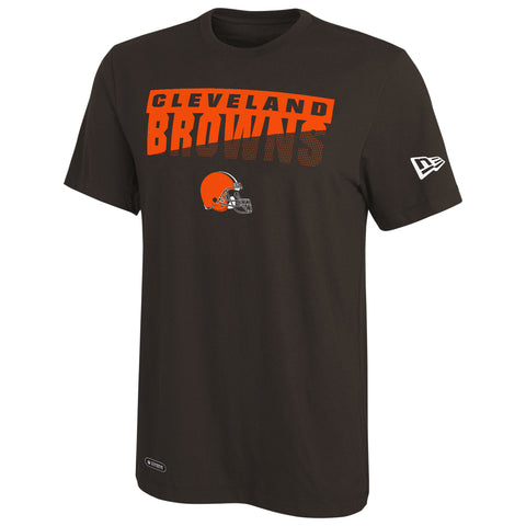 New Era NFL Men's Scoreboard Short Sleeve Poly Dri-tek Tee Browns Brown Suede